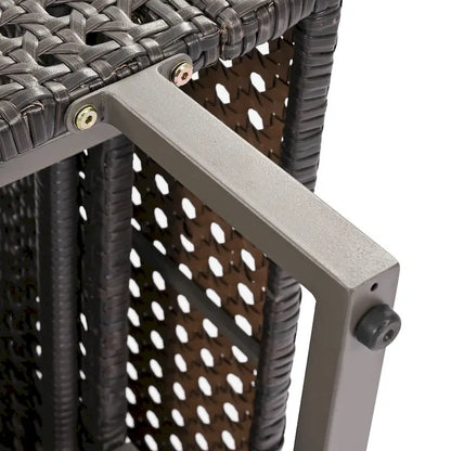 Ensemble de canapé d'angle d'extérieur en rotin 6 pièces avec siège réglable et table avec bac à glaçons
