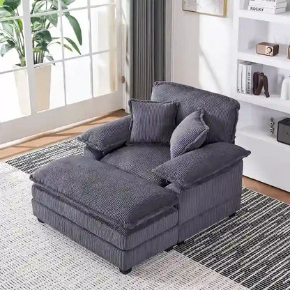 Fauteuil surdimensionné 56,9 W avec repose-pieds, fauteuil de lecture pour chambre à coucher, canapé-lit paresseux, canapé inclinable simple et moderne surdimensionné