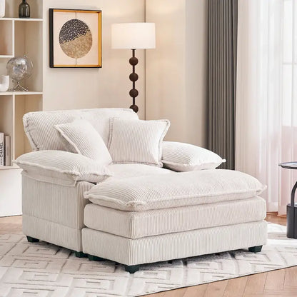Fauteuil surdimensionné 56,9 W avec repose-pieds, fauteuil de lecture pour chambre à coucher, canapé-lit paresseux, canapé inclinable simple et moderne surdimensionné
