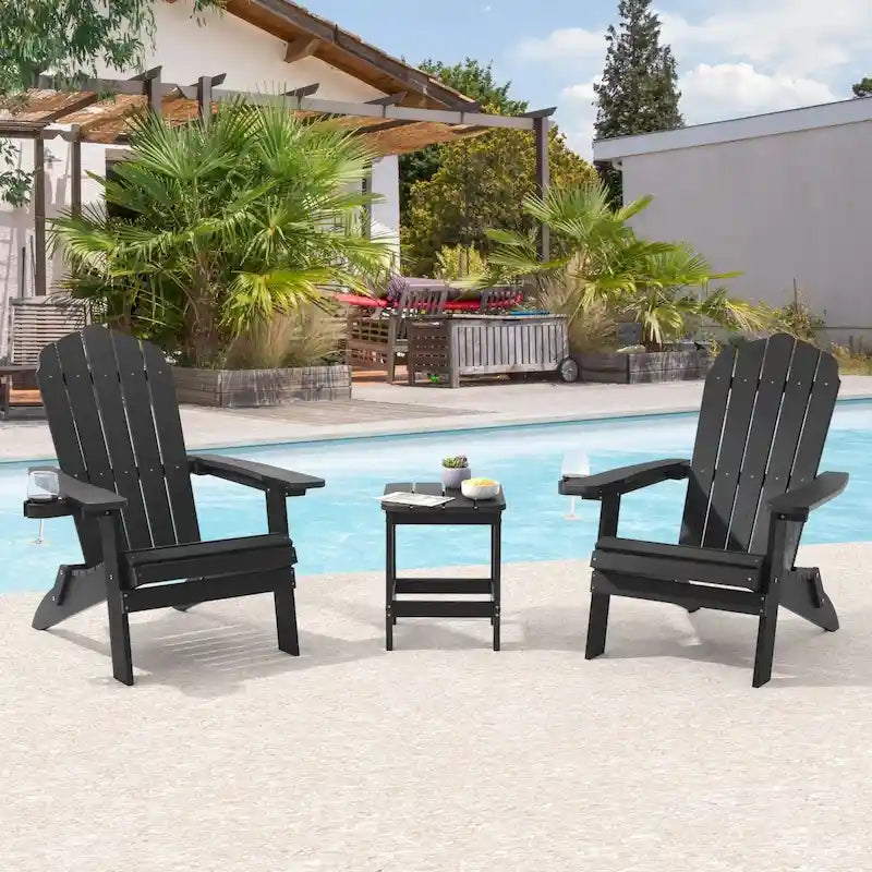 Bonosuki Lot de 2 chaises pliantes Adirondack pour patio et brasero