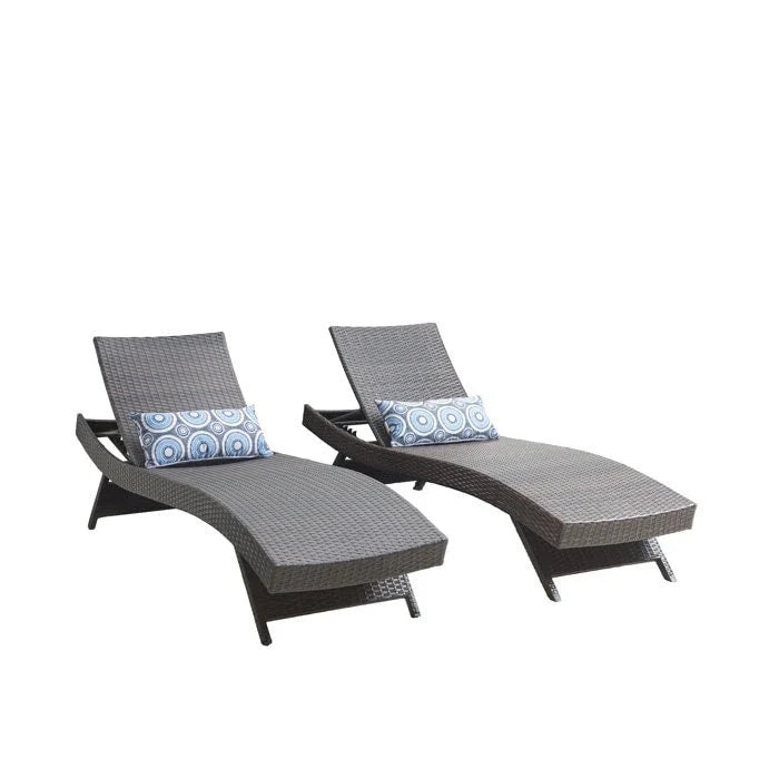 Chaises longues en osier tout temps - Lot de 2