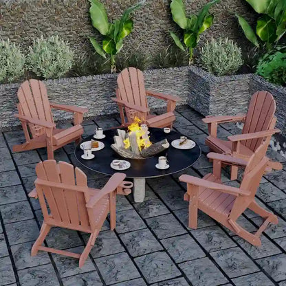 Chaise Adirondack pliante d'extérieur avec porte-gobelet