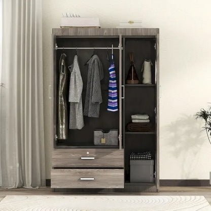 Armoire 3 portes avec 2 tiroirs
