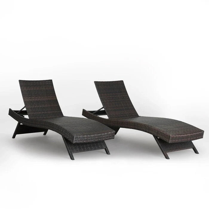 Chaises longues en osier tout temps - Lot de 2