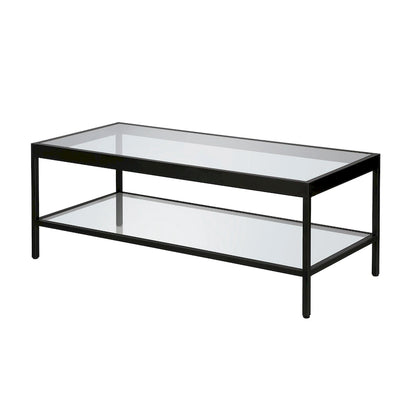 Table basse Alexis en métal et verre