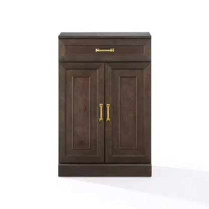 Crosley Meuble de rangement de cuisine Stanton 91 cm, coloris café : Étagères réglables, cadre en MDF, placage bois, 2 portes, 1 tiroir