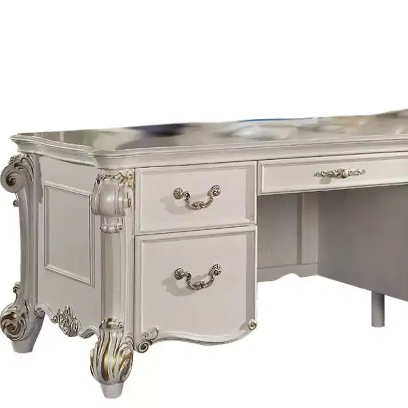 Bureaux Vendome 31" Finition Nacre Antique - Acme Furniture : Écriture de Direction, Étagère de Rangement Ouvert