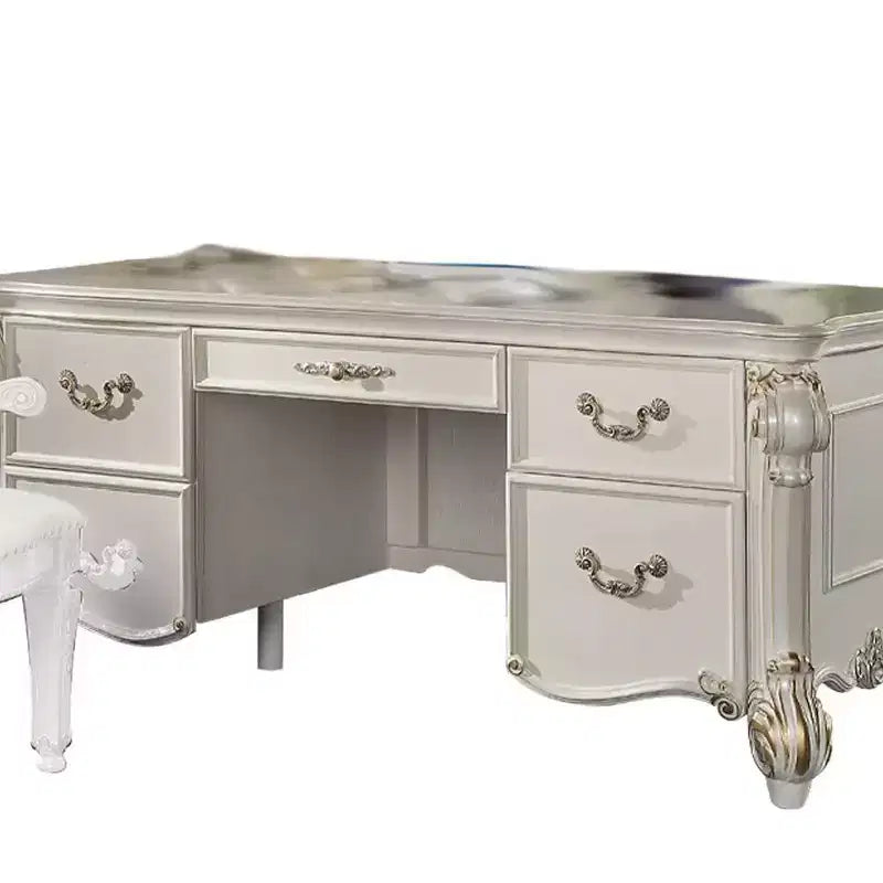 Bureaux Vendome 31" Finition Nacre Antique - Acme Furniture : Écriture de Direction, Étagère de Rangement Ouvert
