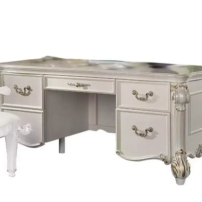 Bureaux Vendome 31" Finition Nacre Antique - Acme Furniture : Écriture de Direction, Étagère de Rangement Ouvert
