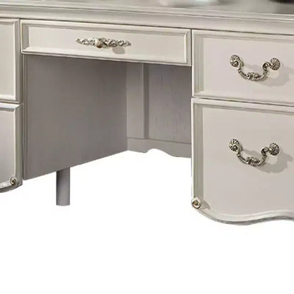 Bureaux Vendome 31" Finition Nacre Antique - Acme Furniture : Écriture de Direction, Étagère de Rangement Ouvert