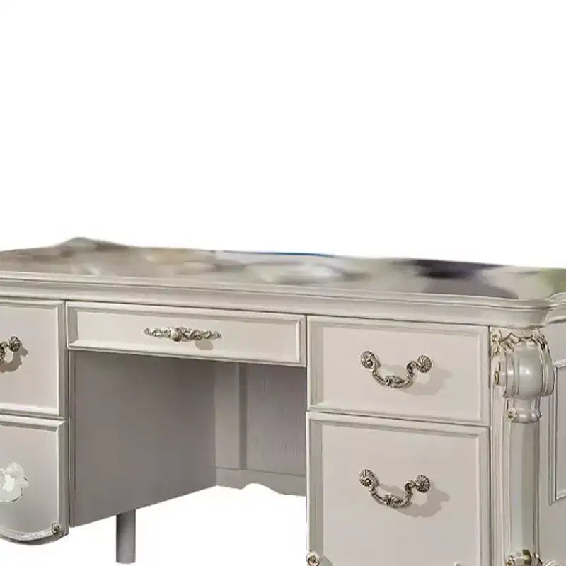 Bureaux Vendome 31" Finition Nacre Antique - Acme Furniture : Écriture de Direction, Étagère de Rangement Ouvert
