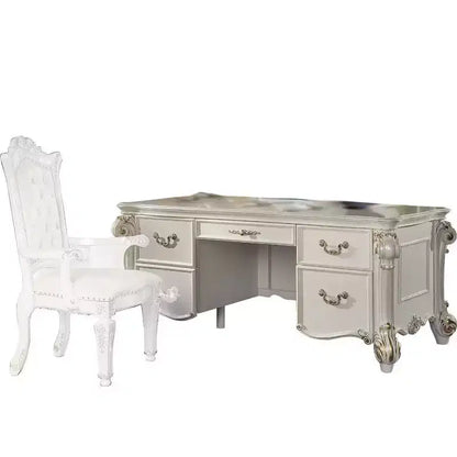 Bureaux Vendome 31" Finition Nacre Antique - Acme Furniture : Écriture de Direction, Étagère de Rangement Ouvert
