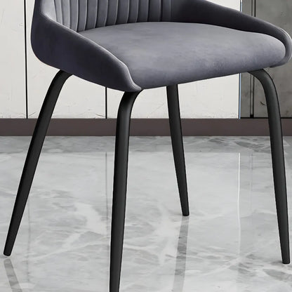Chaises de salle à manger sans accoudoirs gris foncé industrielles