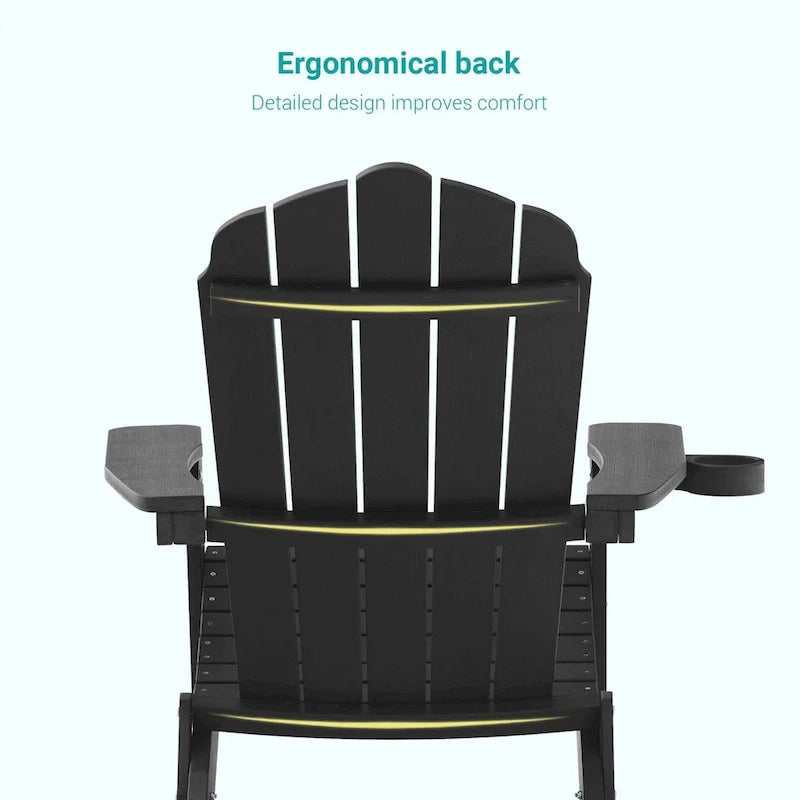 Bonosuki Lot de 2 chaises pliantes Adirondack pour patio et brasero