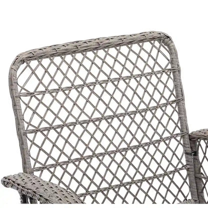 Ensemble de 3 chaises de jardin pivotantes et basculantes d'extérieur, ensemble de conversation de terrasse à 360 degrés
