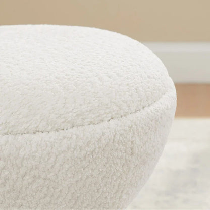 VANOMi Ottoman rembourré Boucle Djembe avec base pivotante, pouf, tabouret de coiffeuse pivotant pour salon, dressing (lot de 2)