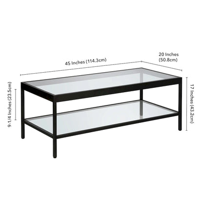 Table basse Alexis en métal et verre