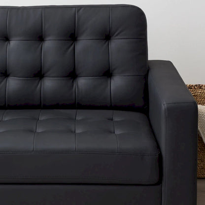 Canapé Brookside Brynn 76 po. avec accoudoirs carrés en similicuir/velours/tissu