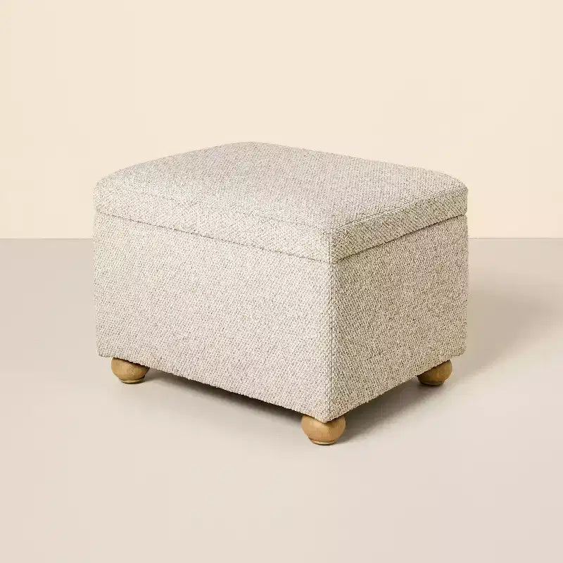 Pouf de rangement rembourré naturel/marron - Hearth & Hand™ avec Magnolia