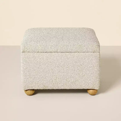 Pouf de rangement rembourré naturel/marron - Hearth & Hand™ avec Magnolia