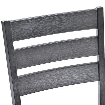 Lot de 4 chaises de salle à manger en bois à dossier à lattes