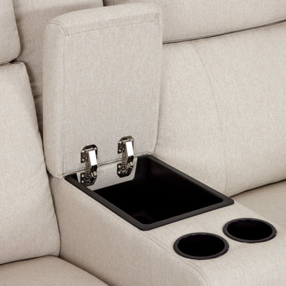 Canapé inclinable électrique MCombo 60,2 po avec massage et double chauffage, appuie-tête réglable, ports USB et Type C, tissu