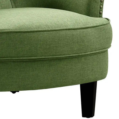Moser Bay Mignon Fauteuil d'appoint à oreilles capitonné large de 76 cm en velours et lin