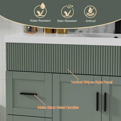Meuble-lavabo de salle de bain Wavy Line 30/36/48 avec évier et robinet