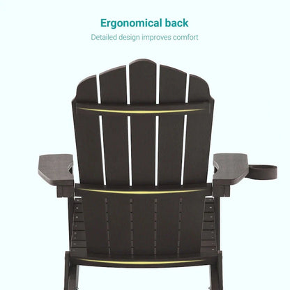 Bonosuki Lot de 2 chaises pliantes Adirondack pour patio et brasero
