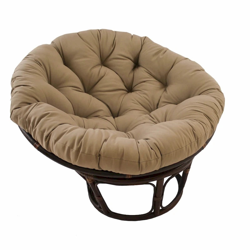 Fauteuil Papasan en rotin Bali 42 po avec coussin en sergé