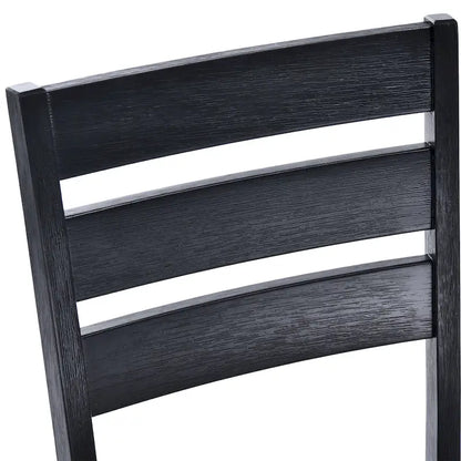 Lot de 4 chaises de salle à manger en bois à dossier à lattes