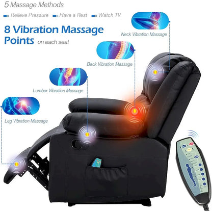 Causeuse inclinable 2 places AECOJOY avec fonction de chaleur et de massage