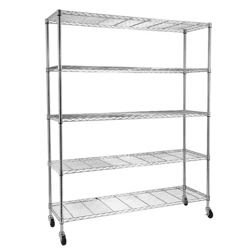 Étagère métallique à 5 niveaux avec roulettes - (59,06 x 17,72 x 70,87)