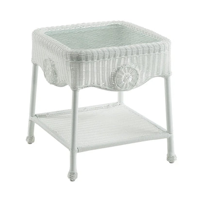 Table d'appoint en osier de résine Riviera de 18 pouces