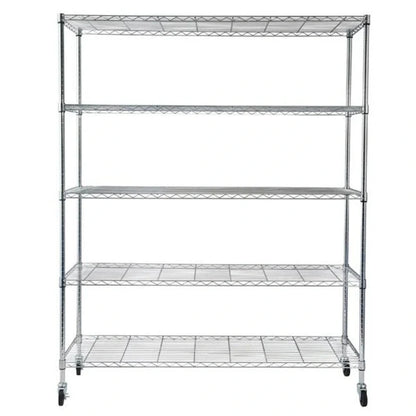 Étagère métallique à 5 niveaux avec roulettes - (59,06 x 17,72 x 70,87)