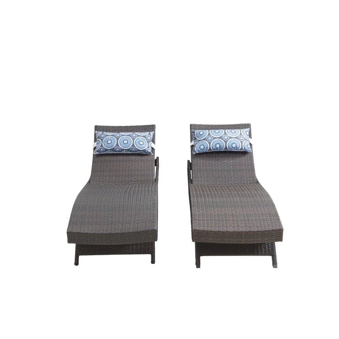 Chaises longues en osier tout temps - Lot de 2