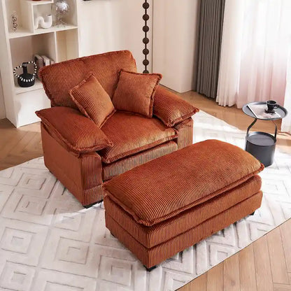 Fauteuil surdimensionné 56,9 W avec repose-pieds, fauteuil de lecture pour chambre à coucher, canapé-lit paresseux, canapé inclinable simple et moderne surdimensionné