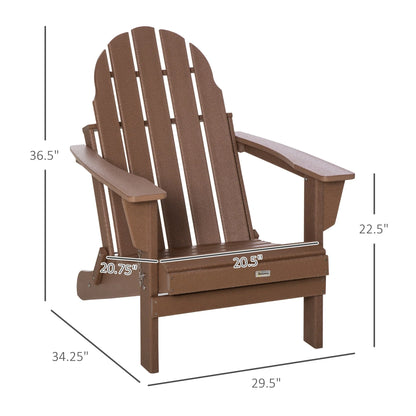 Chaise Outsunny Adirondack Pliante, Chaises de Plage Longues en Plastique HDPE Tout Temps pour Patio, Terrasse et Mobilier de Jardin