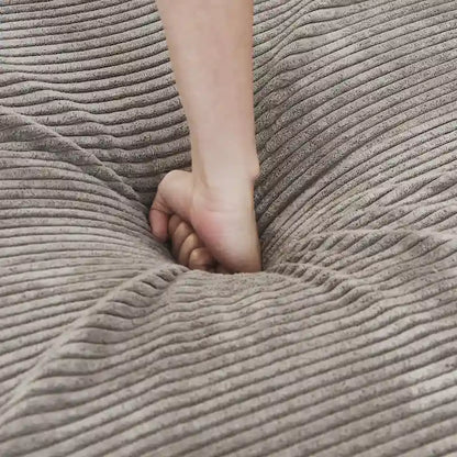 Grand canapé modulaire sectionnel en velours côtelé, en forme de U, 4 places avec 2 poufs et 5 oreillers