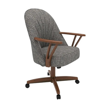 Chaise de salle à manger Chromcraft Cliff Caster, finition noyer