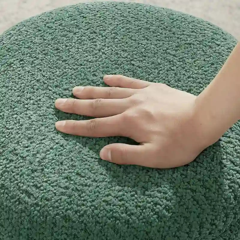 VANOMi Ottoman rembourré Boucle Djembe avec base pivotante, pouf, tabouret de coiffeuse pivotant pour salon, dressing (lot de 2)