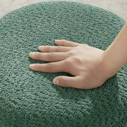 VANOMi Ottoman rembourré Boucle Djembe avec base pivotante, pouf, tabouret de coiffeuse pivotant pour salon, dressing (lot de 2)