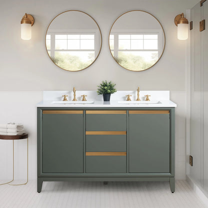 Meuble-lavabo Vanity Art avec évier en céramique et dessus en marbre reconstitué