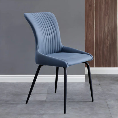 Chaises de salle à manger sans accoudoirs gris foncé industrielles