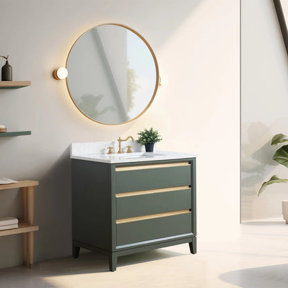 Meuble-lavabo Vanity Art avec évier en céramique et dessus en marbre reconstitué