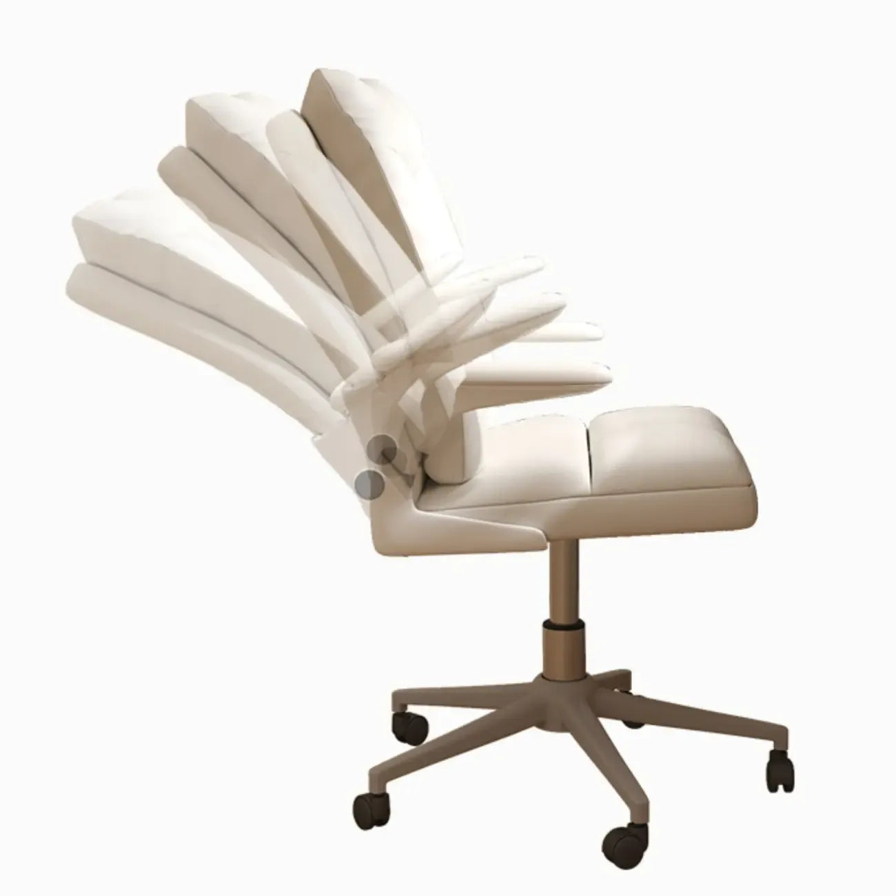 Chaise de bureau pivotante réglable en tissu blanc moderne