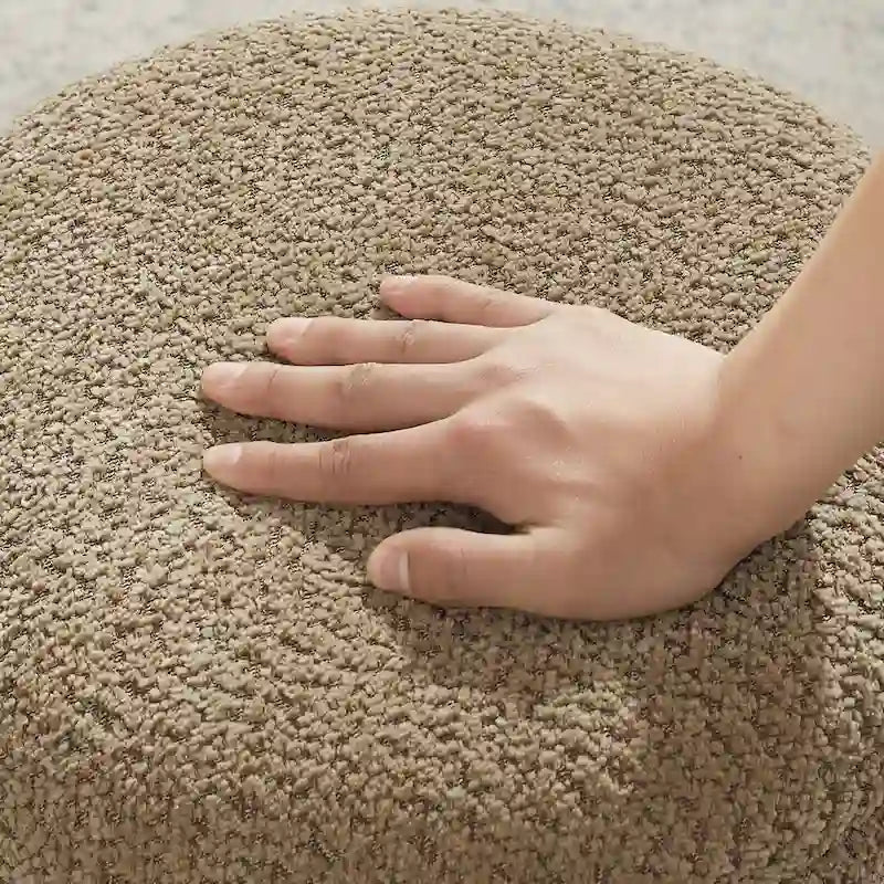 VANOMi Ottoman rembourré Boucle Djembe avec base pivotante, pouf, tabouret de coiffeuse pivotant pour salon, dressing (lot de 2)