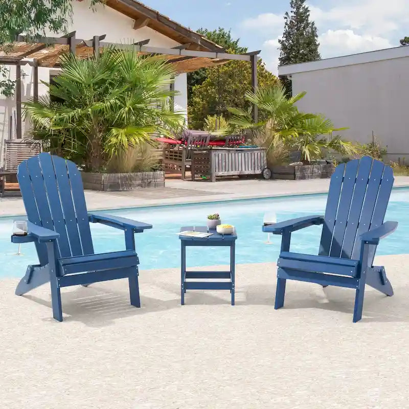 Bonosuki Lot de 2 chaises pliantes Adirondack pour patio et brasero