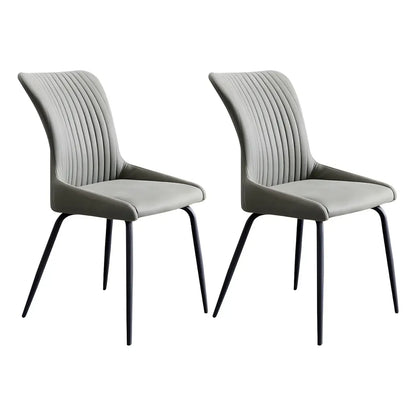 Chaises de salle à manger sans accoudoirs gris foncé industrielles