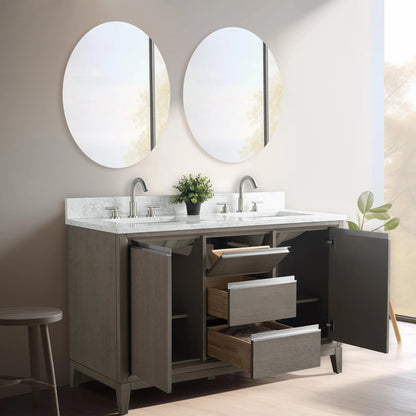 Meuble-lavabo Vanity Art avec évier en céramique et dessus en marbre reconstitué